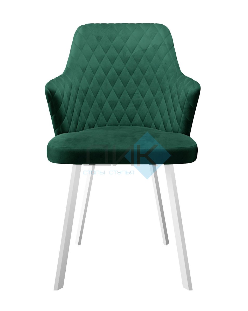 Стул DikLine 345 K13 изумруд, ножки белые