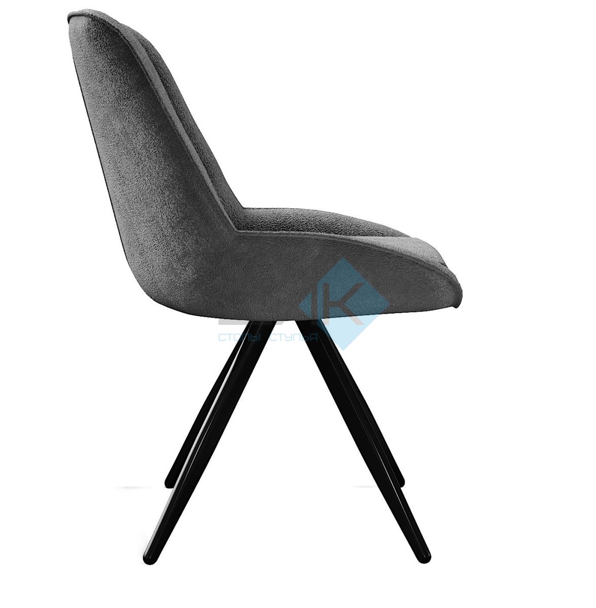 Стул DikLine 504 поворотный BL13 серый, ножки черные