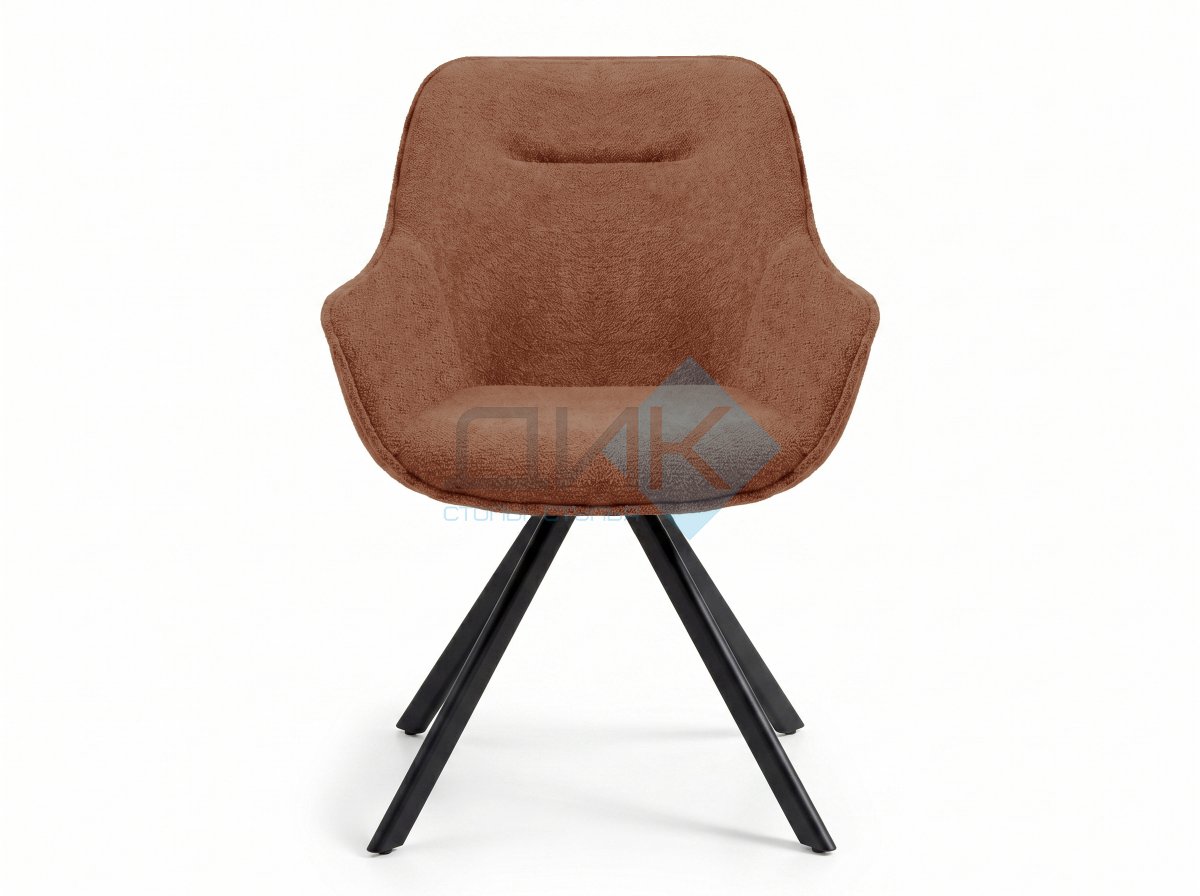 Стул DikLine 254 поворотный, BL07 терракотовый, ножки черные
