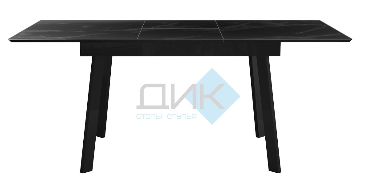 Стол DikLine SFH125 стекло Оптивайт Черный мрамор/подстолье черное