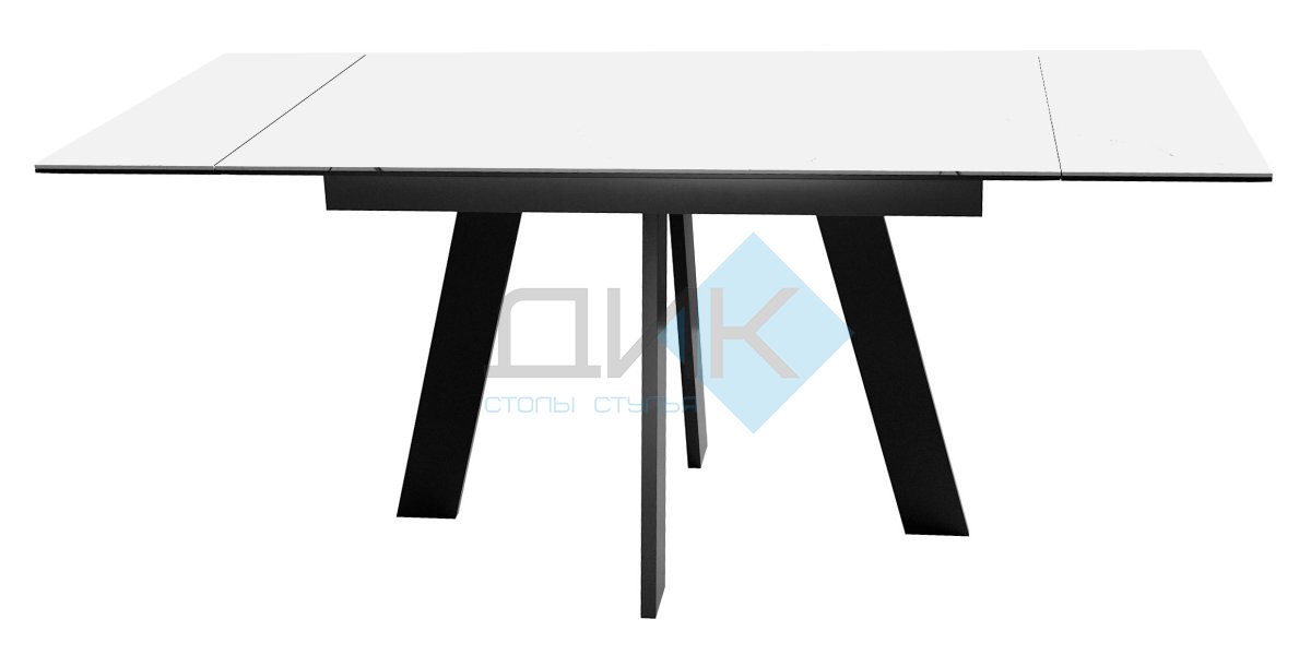 Стол DikLine SKM120 Керамика Mono white (белый матовый)/подстолье черное,