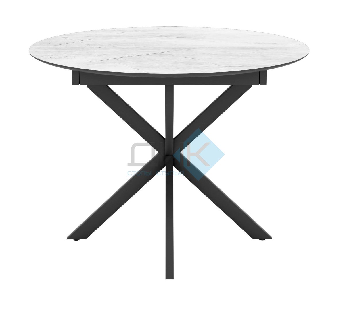 Стол обеденный BERGAMO, Жемчужный Перито/Черный