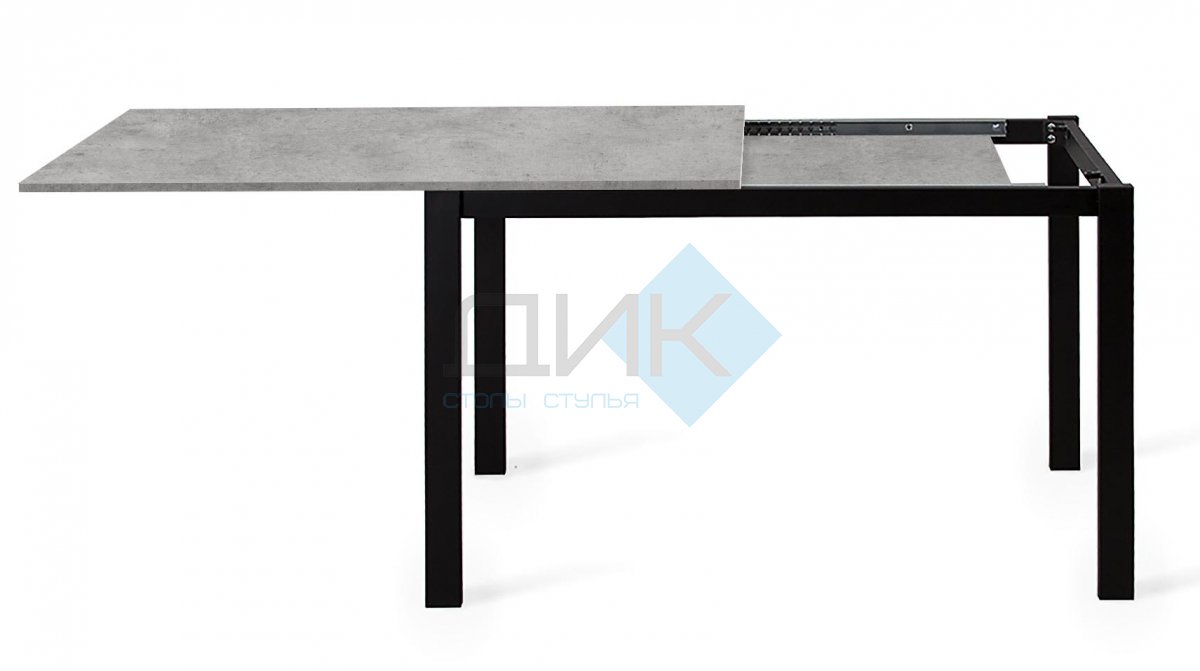 Стол DikLine L110 Бетон (ЛДСП EGGER)/Опоры черный