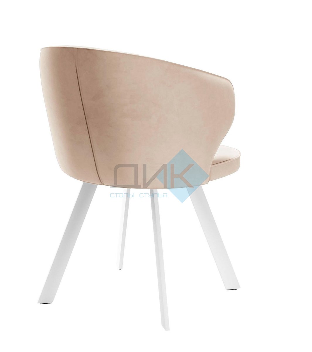 Стул DikLine 249 поворотный, B03 BEIGE, ножки белые