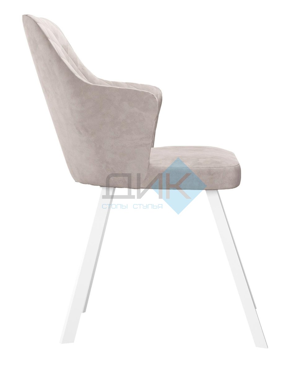 Стул DikLine 245 поворотный, C103 крем, ножки белые