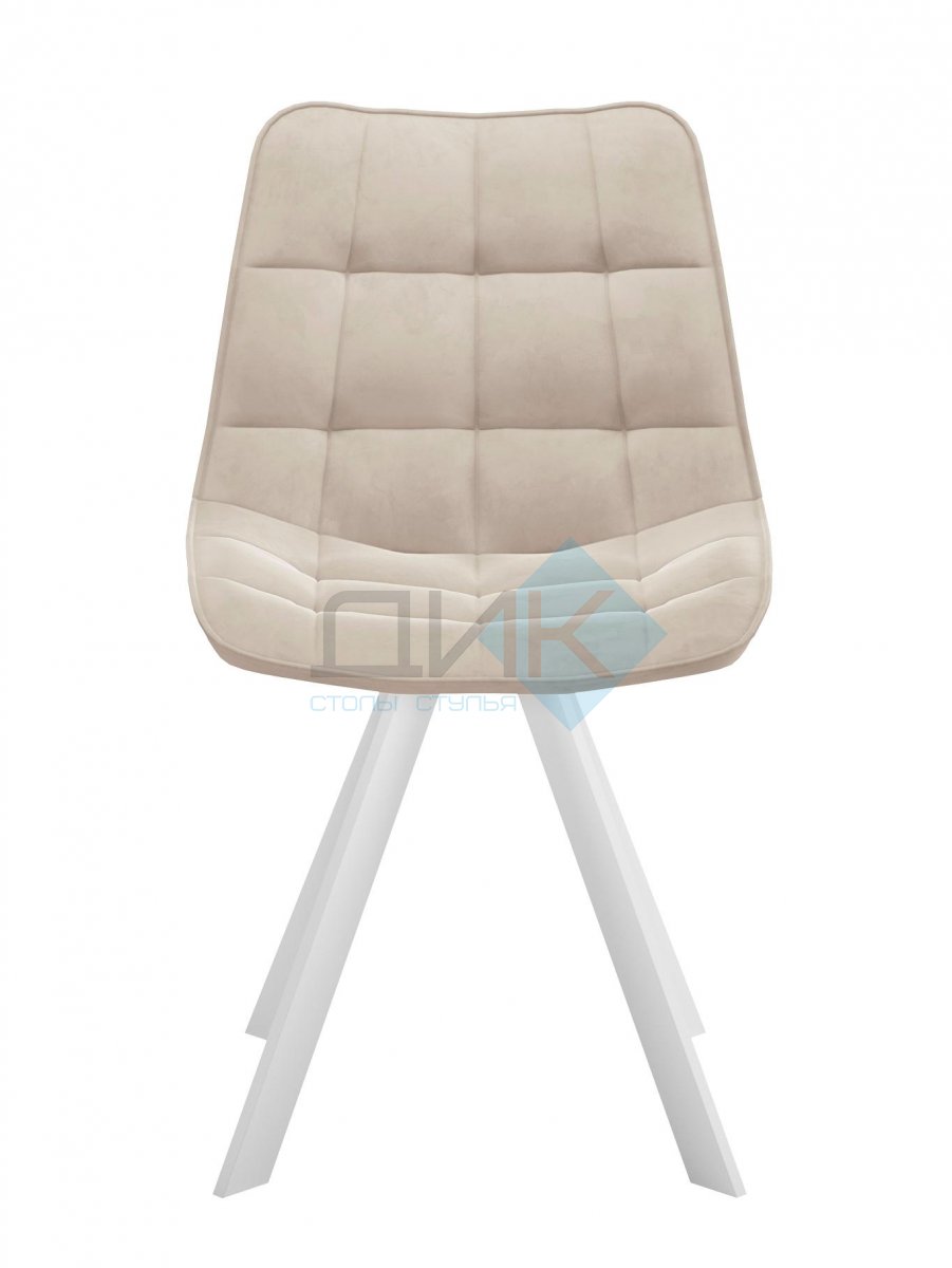 Стул DikLine 229 поворотный, B03 BEIGE, ножки белые