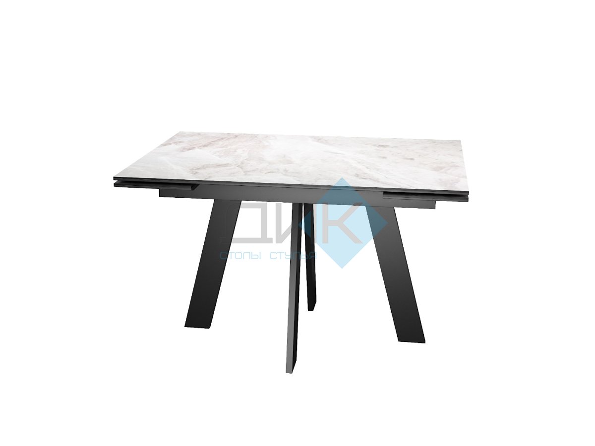 Стол DikLine SKM120 Керамика Italian Grey (глянец серый)/опоры черные