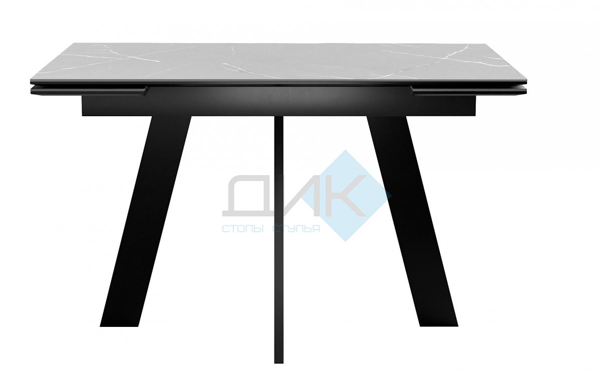 Стол DikLine SKM120 Керамика серый мрамор/подстолье черное/опоры черные (2 уп.)