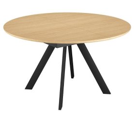 Стол DikLine RD120 Дуб Каселла натуральный/опоры черные