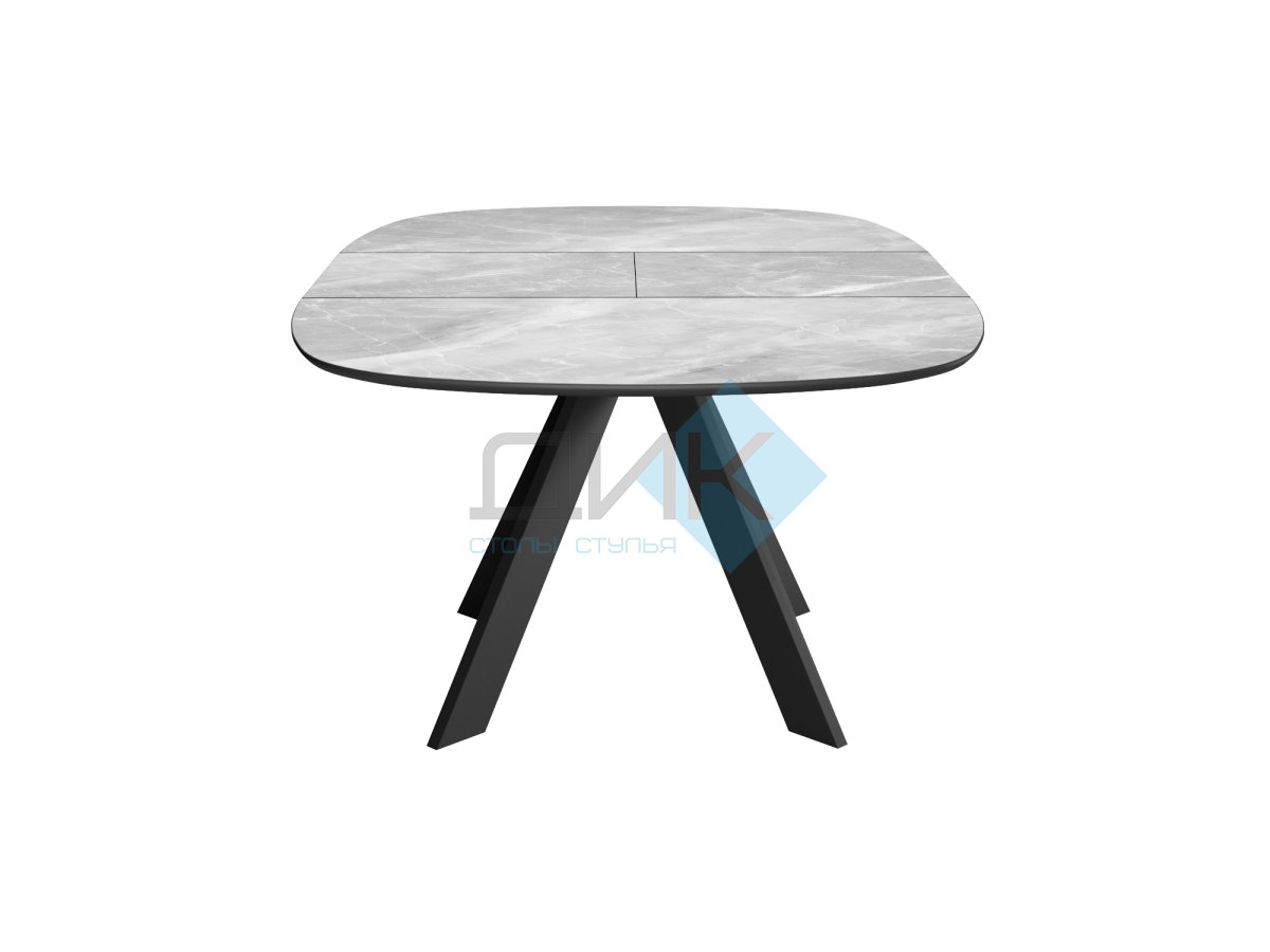 Стол DikLine BK100 Керамика Серый мрамор/подстолье черное/опоры черные