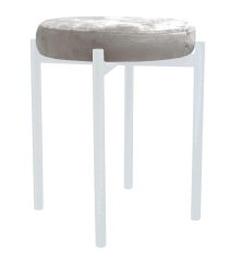 Табурет M DikLine, M02 бежевый, ножки белые