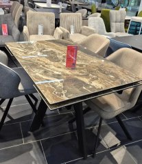 Стол DikLine SKM120 Керамика Amadeus/подстолье черное Образец в салоне ТЦ Красный кит