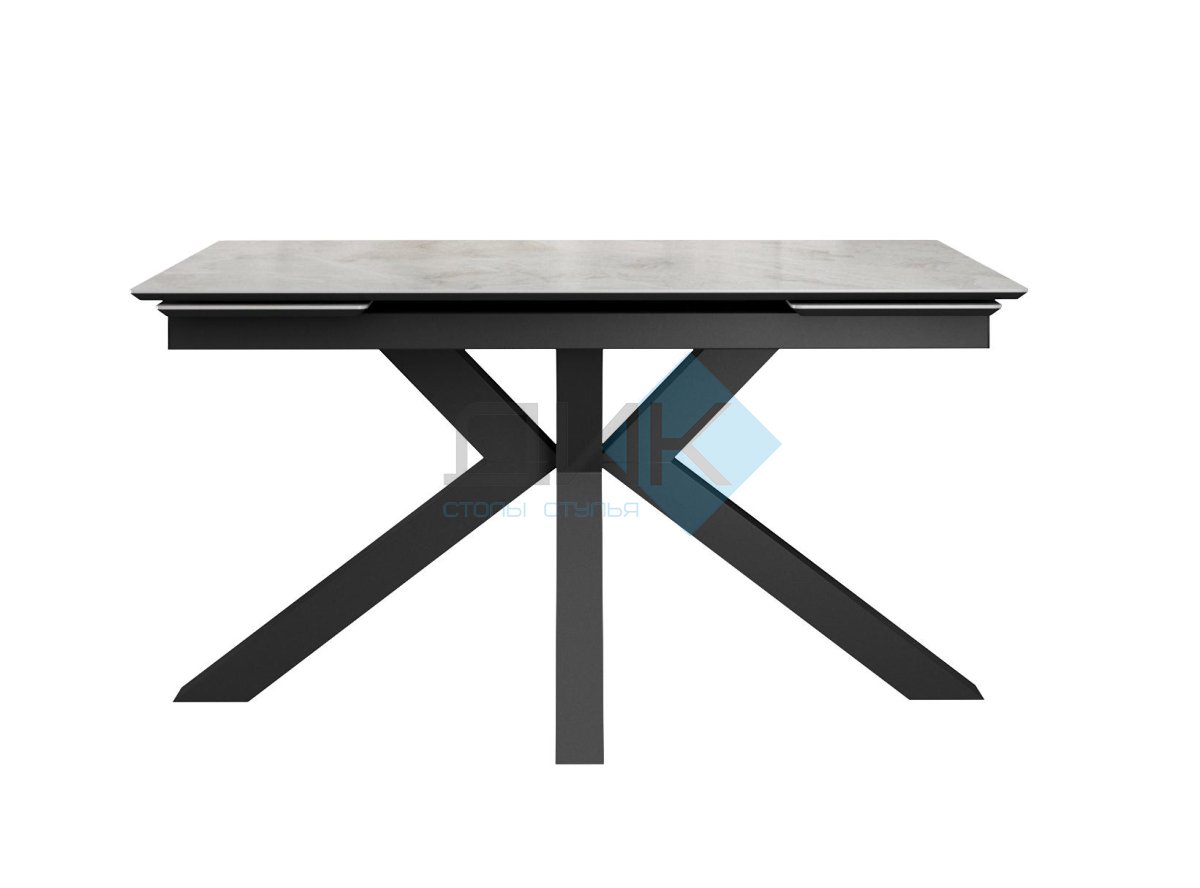 Стол DikLine SFE140 Керамика Italian Grey (глянец серый)/подстолье черное/опоры черные (2 уп.)