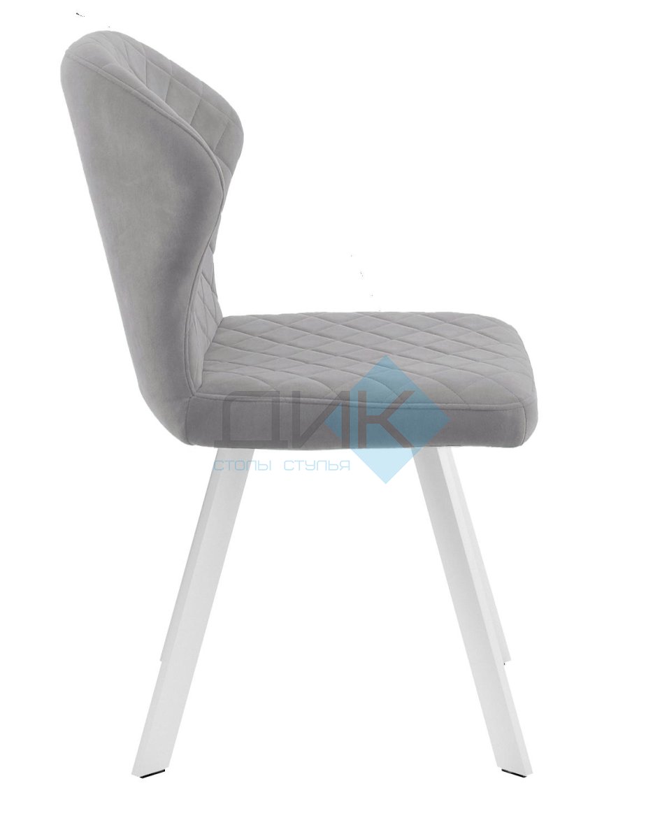 Стул DikLine 339 поворотный B22 GREY, ножки белые