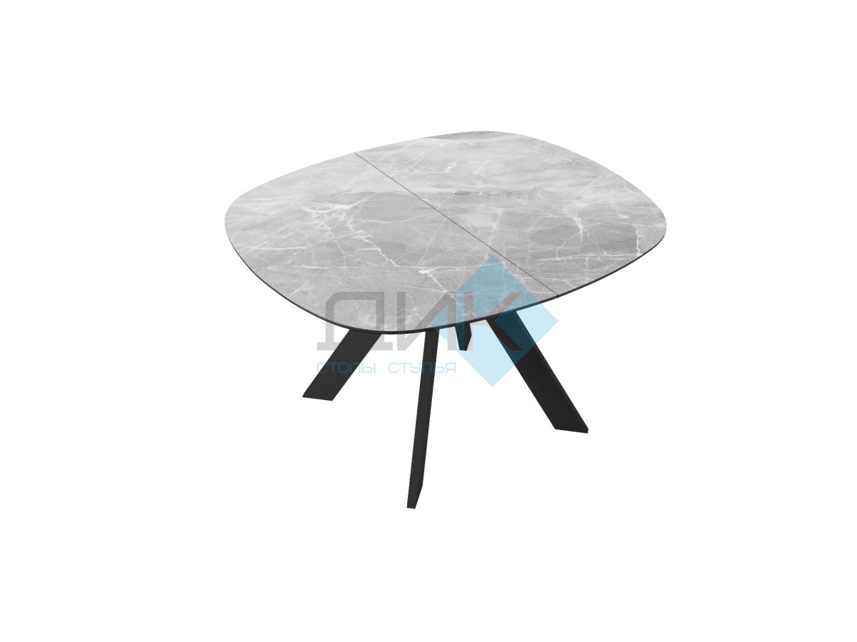 Стол DikLine BK100 Керамика Серый мрамор/подстолье черное/опоры черные