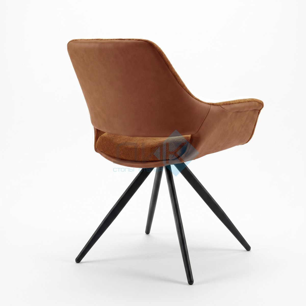 Стул DikLine 506 поворотный, BL07/кожзам BUFF10 терракотовый, ножки черные