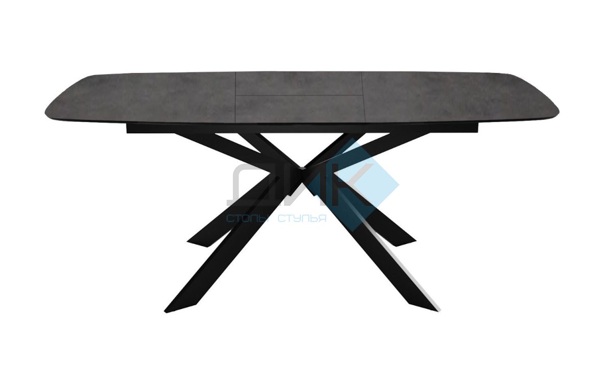 Стол DikLine BK140 керамика мрамор Бронза, подстолье черное, опоры черные