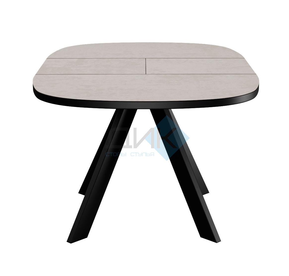 Стол DikLine B110 Хромикс белый/опоры черные