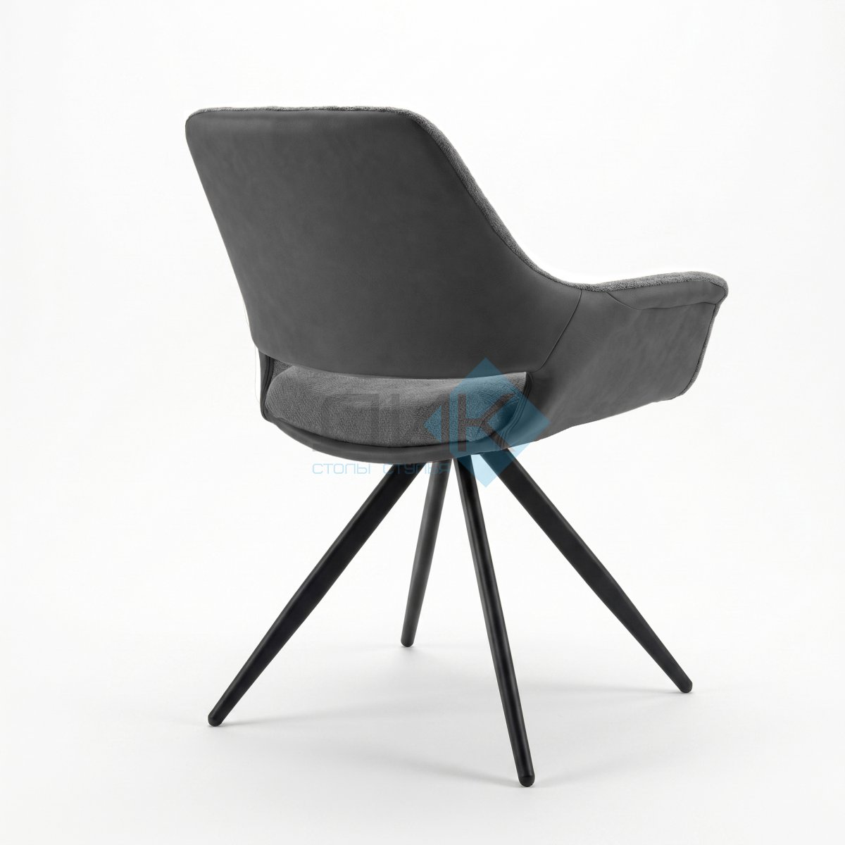 Стул DikLine 506 поворотный, BL13/кожзам BUFF16 серый, ножки черные