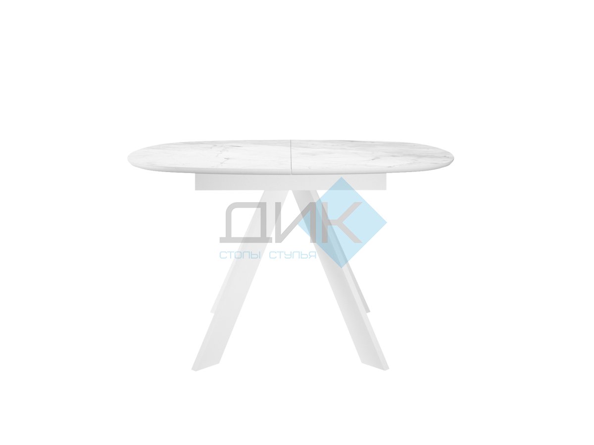 Стол DikLine BK100 Керамика Белый мрамор/подстолье белое/опоры белые
