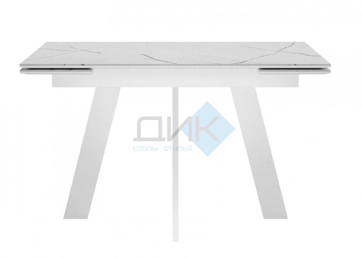 Стол DikLine SKM120 Керамика Белый мрамор/подстолье белое/опоры белые (2 уп.)