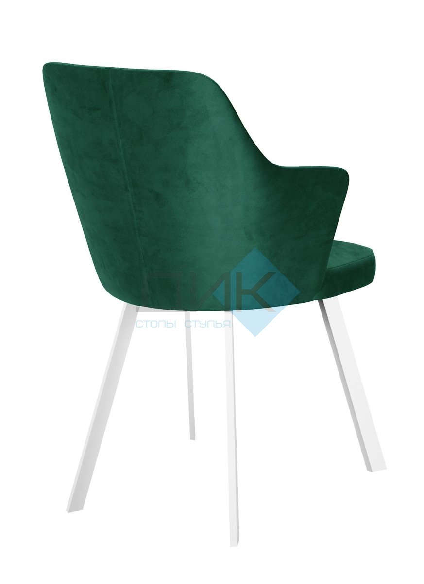 Стул DikLine 345 K13 изумруд, ножки белые