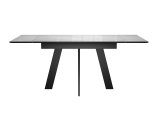 Стол DikLine SKM120 Керамика Carrara Gloss (мрамор глянец белый)/опоры черные