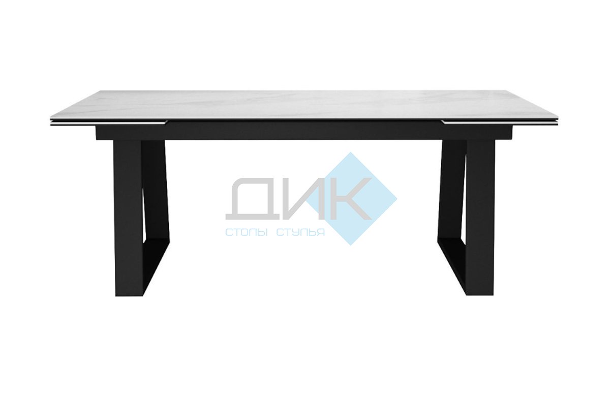 Стол DikLine DZ200 Мрамор Кристал белый/черные (2 уп.)