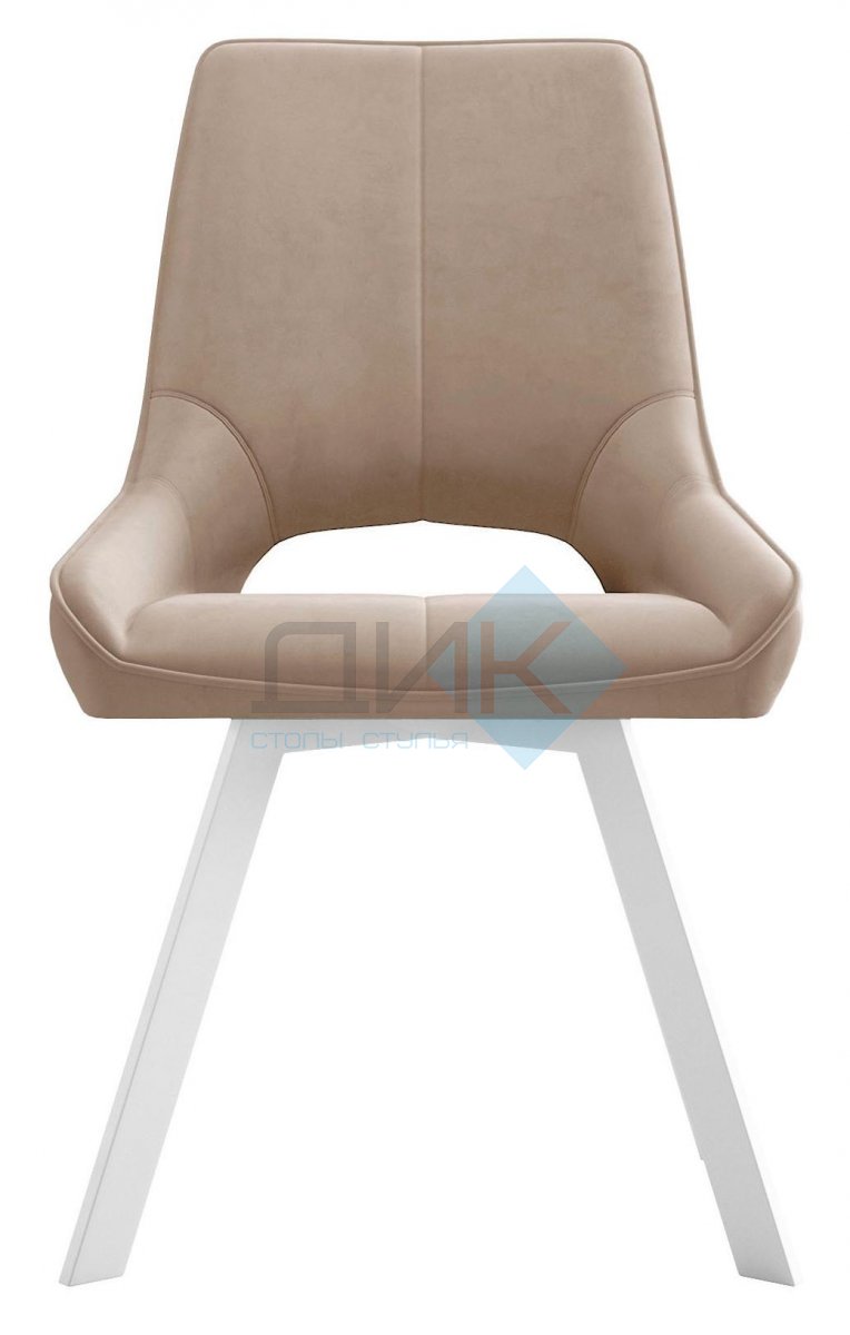 Стул DikLine 268 Z128 бежевый, ножки белые