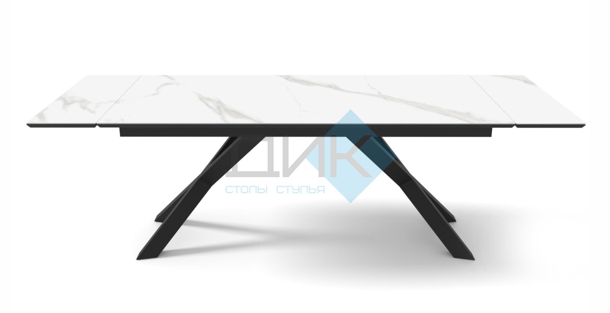 Стол DikLine SKW140 Керамика белая FNZ 9206037/подстолье черное/опоры черные (2 уп.)