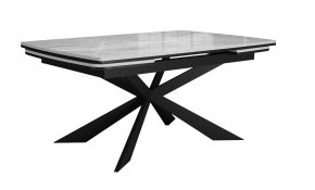 Стол DikLine KM160 керамика серый мрамор С31 глянец/опоры черные (2 уп.)