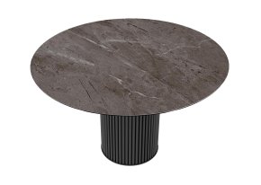 Стол DikLine AKRR120 Керамика Tundra Gris (темно-серый суперглянец)/подстолье черное/опоры черные (2 уп.)