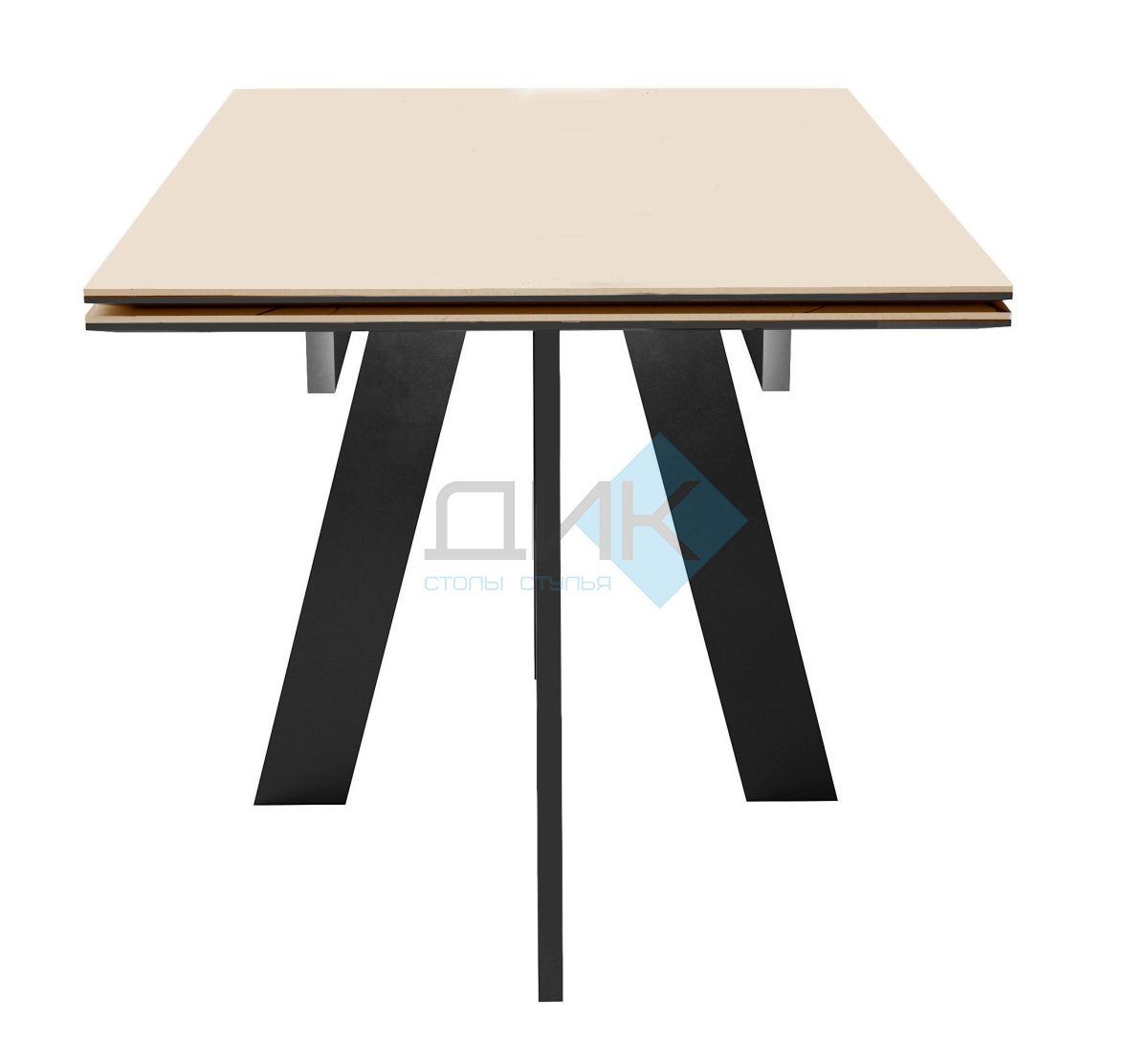 Стол DikLine SKM120 Керамика Krater Perla (бежевый матовый)/подстолье черное