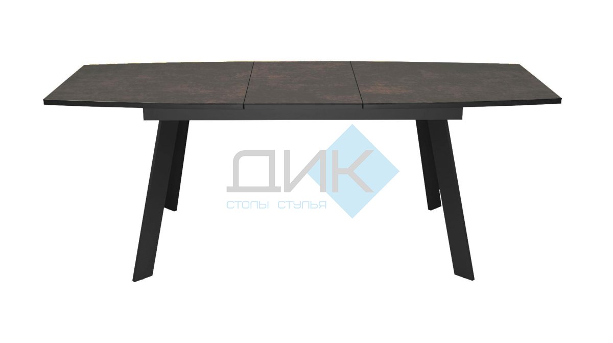 Стол DikLine XL160 хромикс бронза/черный/опоры черные