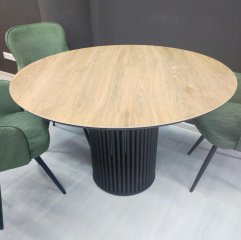 Стол DikLine AKR120 Керамика древесная OAKWOOD HONEY/подстолье черное/опоры черные Образец в салоне ТЦ Орион