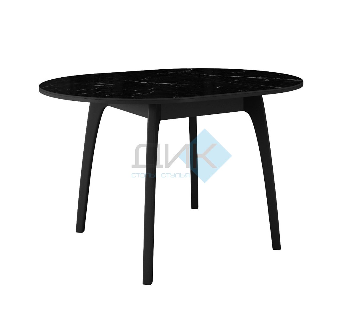 Стол DikLine MK46 Керамика Черный мрамор/подстолье черное/опоры черные