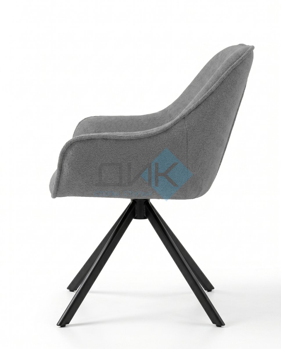 Стул DikLine 254 поворотный, BL13 серый, ножки черные