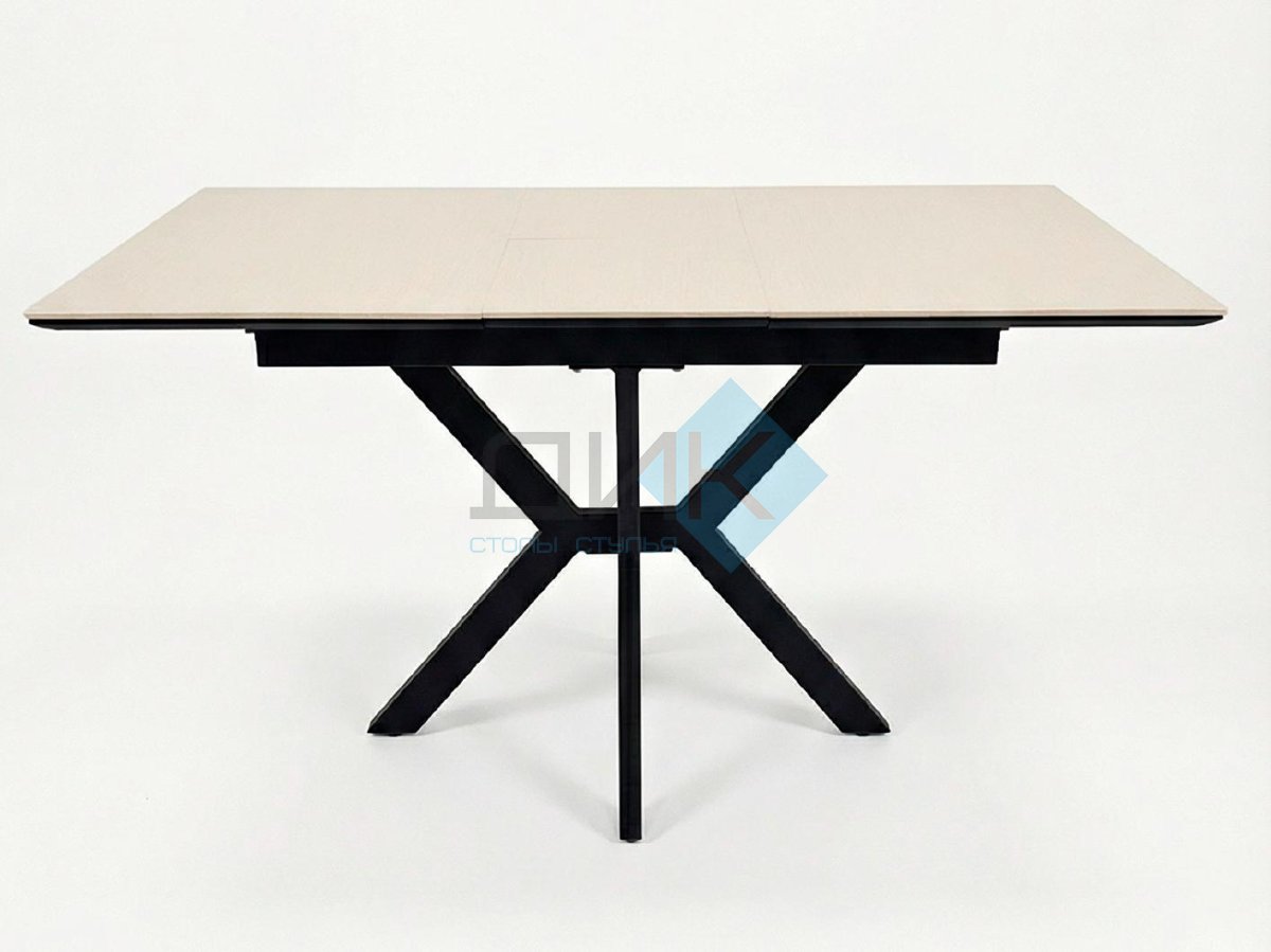 Стол DikLine DI100 Текстиль бежевый/опоры черные (2уп.)