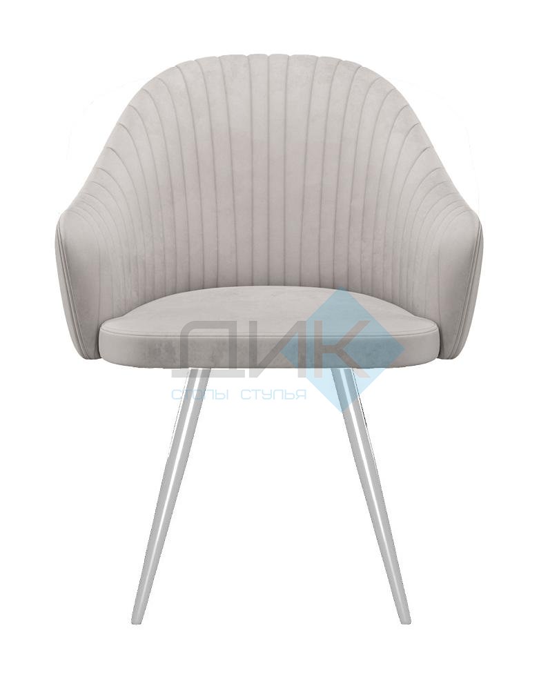 Стул DikLine 439 поворотный, C103 крем, ножки белые