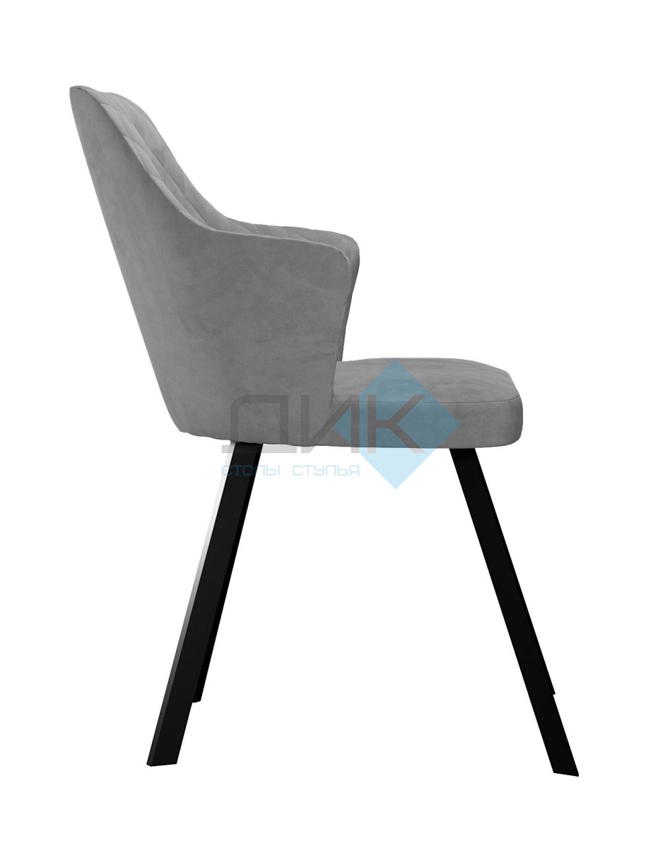 Стул DikLine 245 поворотный, C56 серый, ножки черные