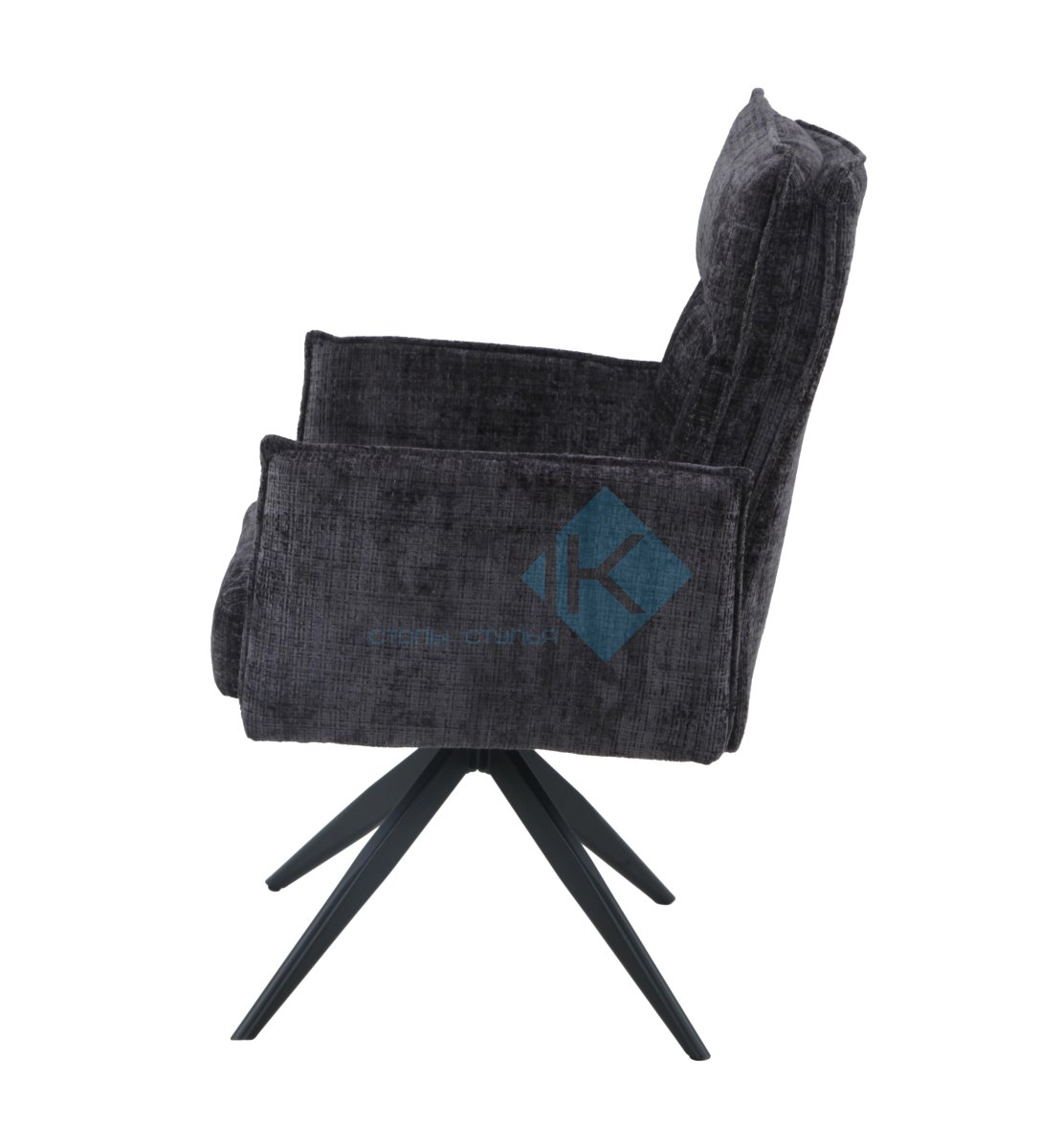 Стул DikLine 6824 тк. Серая 709-23, опоры черные поворотный