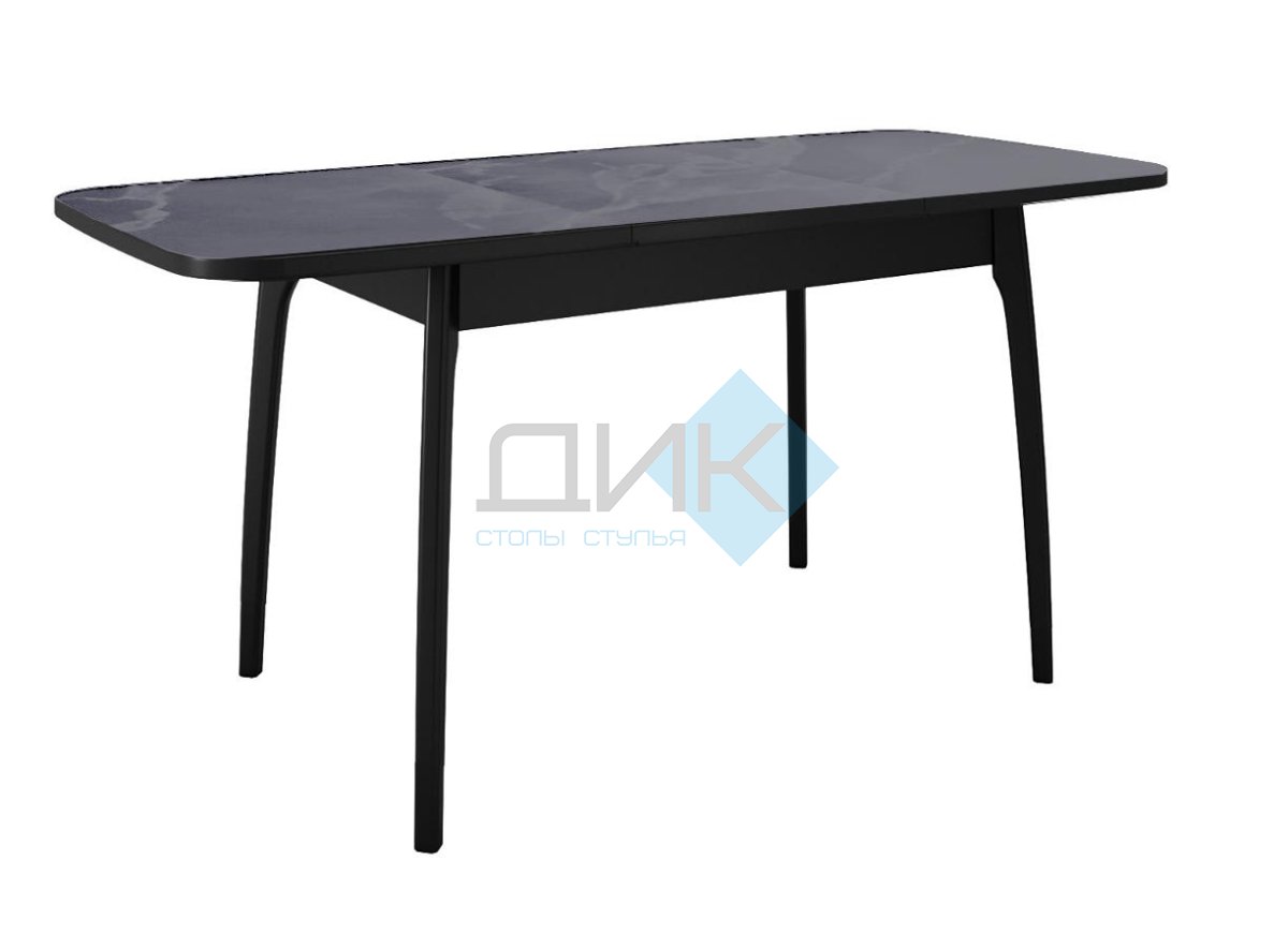 Стол DikLine MK15 Керамика Серый мрамор/подстолье черное/опоры черные