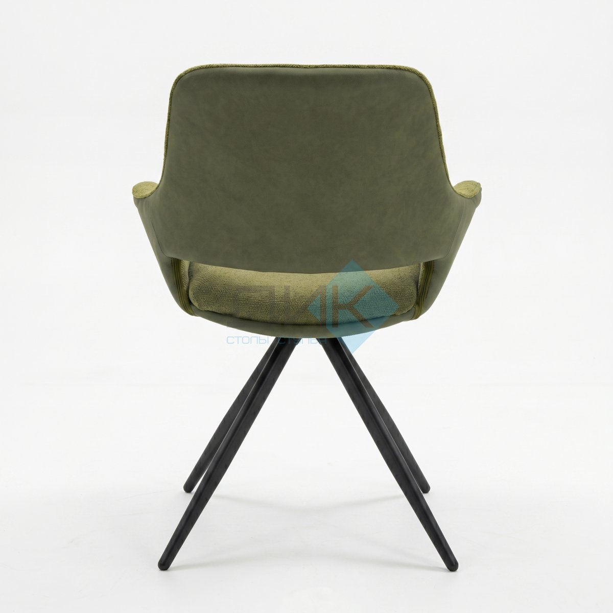 Стул DikLine 506 поворотный, BL09/кожзам BUFF13 светло-зеленый, ножки черные