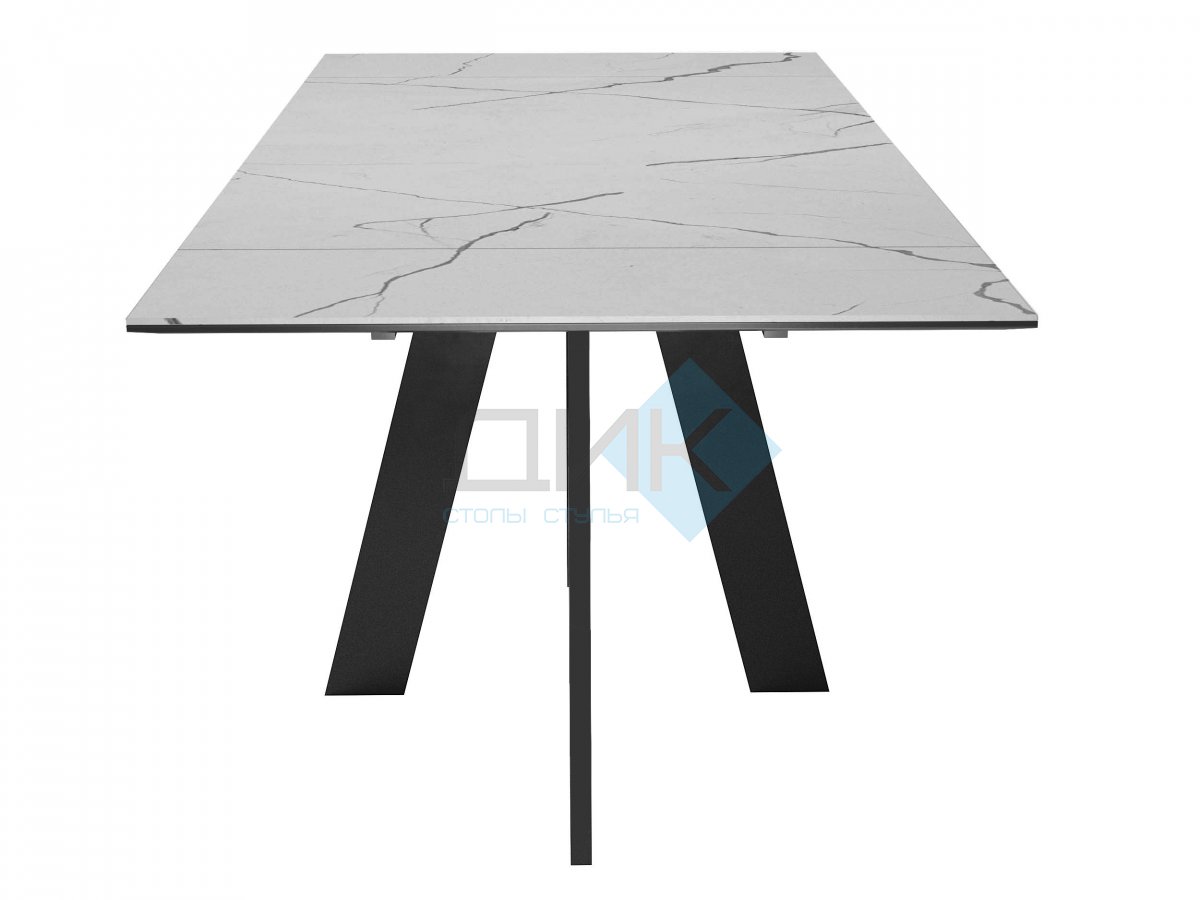 Стол DikLine SKM140 Керамика серый мрамор/подстолье черное/опоры черные (2 уп.)