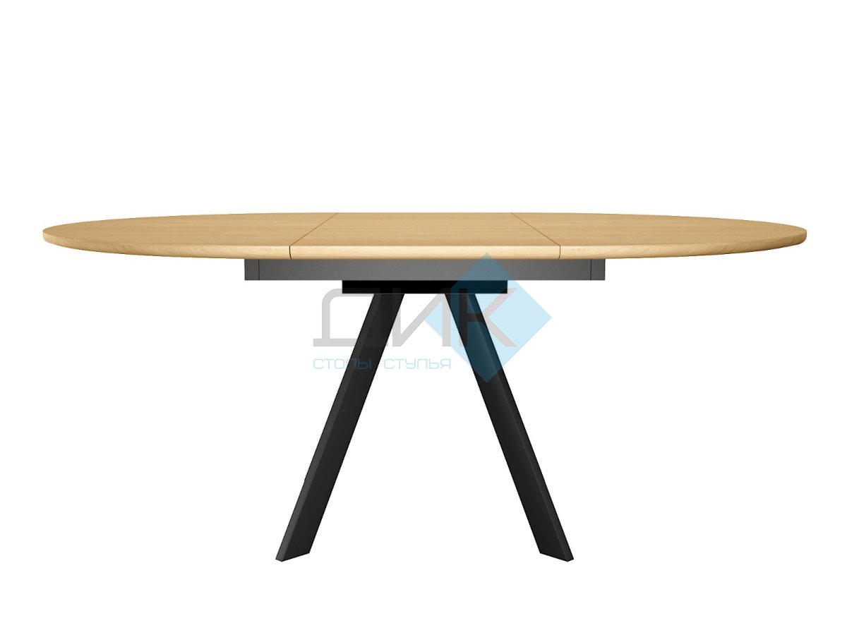 Стол DikLine RD120 Дуб Каселла натуральный/опоры черные