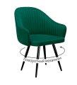 Стул DikLine 439М поворотный, K13 изумруд, ножки черные