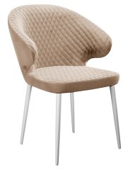 Стул DikLine 355 B03 BEIGE, ножки белые