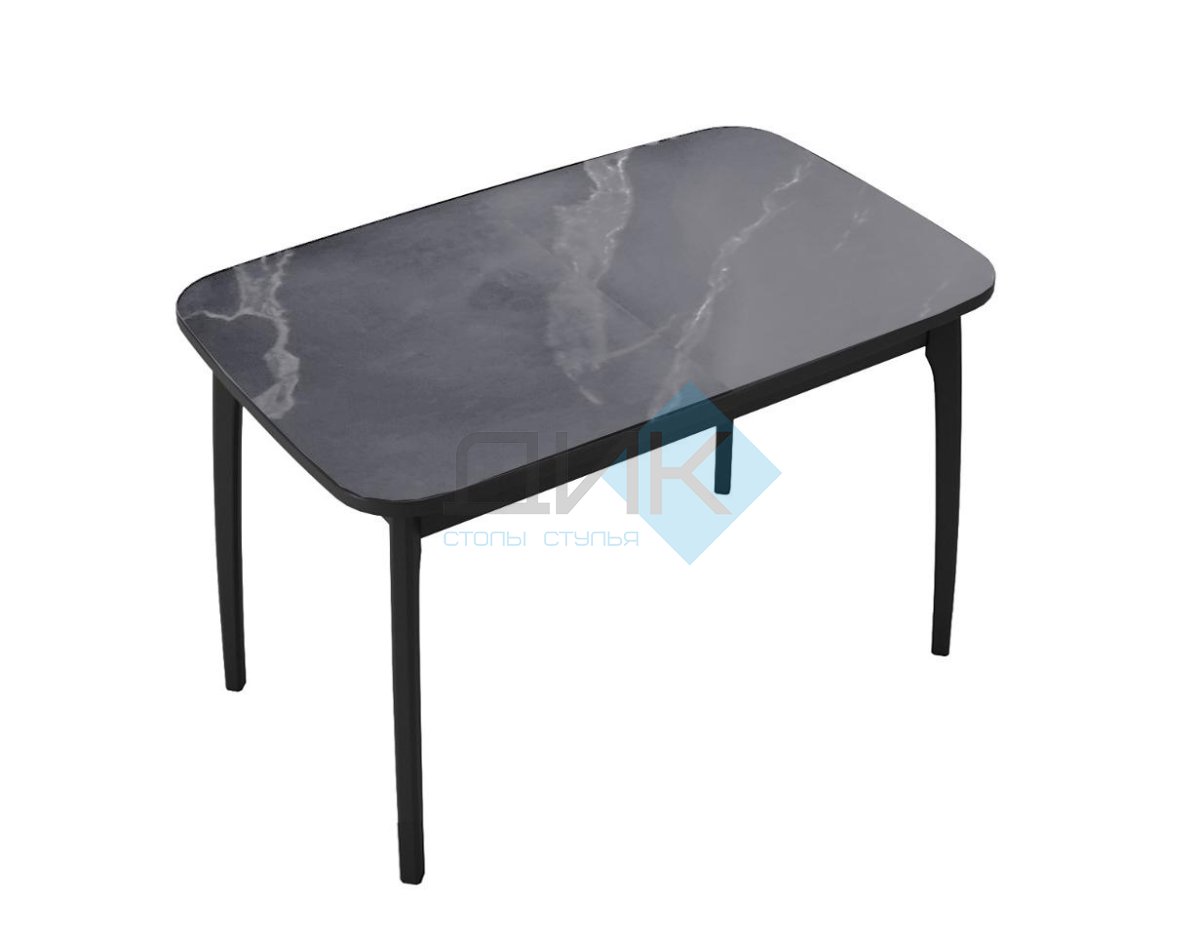 Стол DikLine MK15 Керамика Серый мрамор/подстолье черное/опоры черные