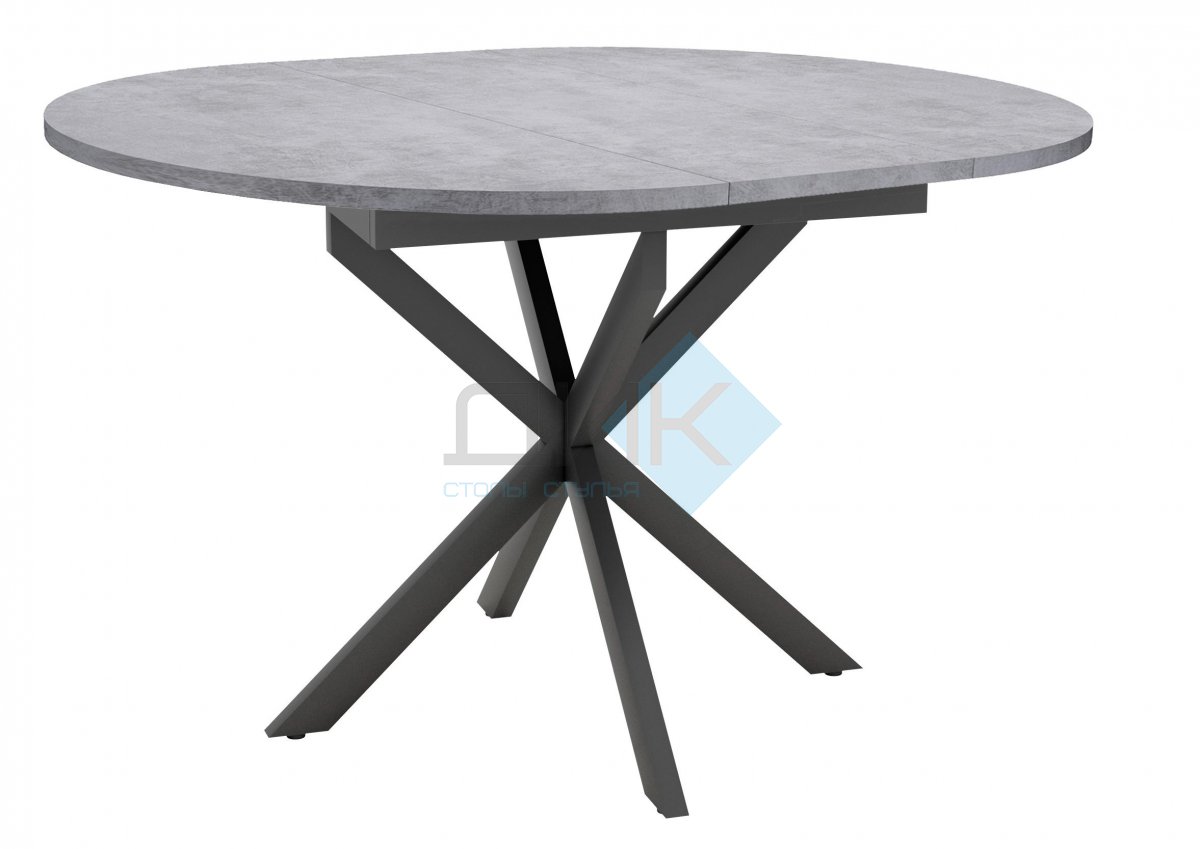 Стол Dikline RDB100X Бетон (ЛДСП EGGER)/Опоры XR черные