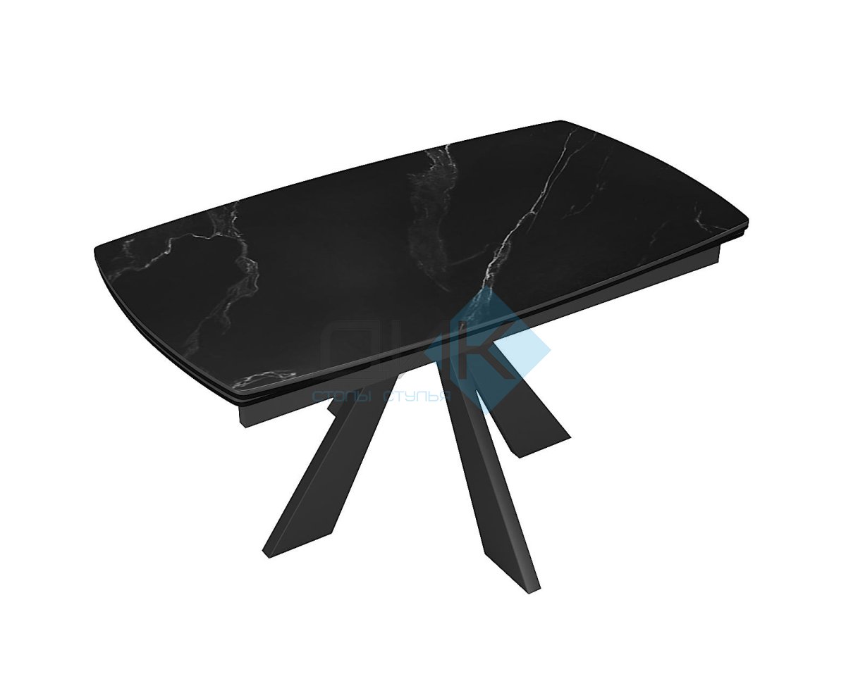 Стол DikLine DKU120 Керамика Черный мрамор/подстолье черное/опоры черные (2 уп.)